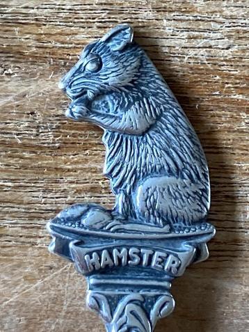 Vintage verzilverde theelepel Dierenbescherming Hamster beschikbaar voor biedingen