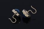 Blauwe edelsteen 14k gouden haak oorbellen dames vintage, Sieraden, Tassen en Uiterlijk, Oorbellen, Hangers, Voordeelsieraden