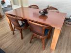 Eethoek, eettafel met stoelen, rotan stoelen, Ophalen, Gebruikt, 4 tot 6 stoelen