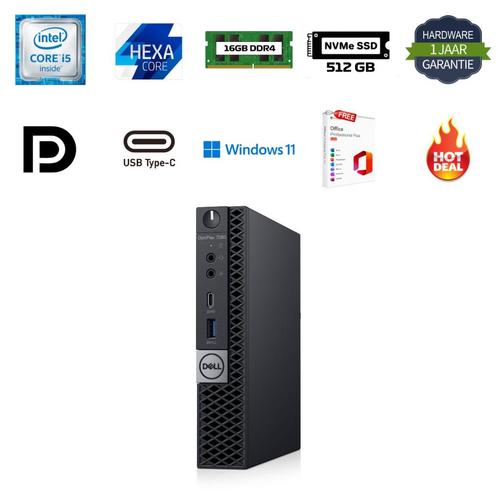 Dell micro 7060 i5-8500T 3.5 Ghz 16GB 512GB NVMe Office 2024, Computers en Software, Desktop Pc's, Gebruikt, 3 tot 4 Ghz, SSD