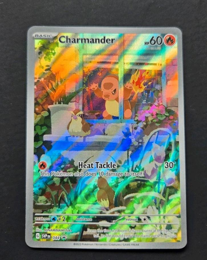 Charmander 044 Pokemon Promo Illustration Rare, Hobby en Vrije tijd, Verzamelkaartspellen | Pokémon, Zo goed als nieuw, Booster