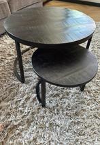Salontafel set Zwart, Ophalen, 50 tot 100 cm, Rond, Zo goed als nieuw