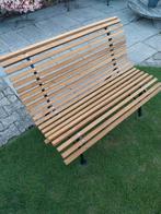 Eikenhouten Tuinbank 125cm - RVS Bouten, Tuin en Terras, Ophalen, Zo goed als nieuw, Hout