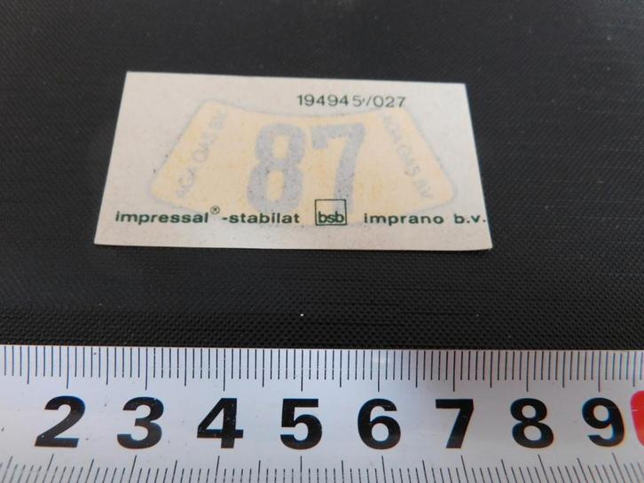 sticker decal transfer AGA GAS BV 87, Verzamelen, Stickers, Zo goed als nieuw, Ophalen
