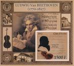 Beethoven blok uitgegeven door Ivoorkust., Postzegels en Munten, Verzenden, Postfris, Overige thema's