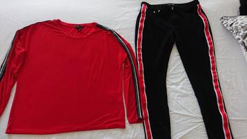 Zeer Mooie Rode Trui van Amisu met Bijpassende Broek.  beschikbaar voor biedingen