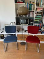 4 x vintage stoelen Friso Kramer, Huis en Inrichting, Stoelen, Blauw, Vier, Gebruikt, Metaal