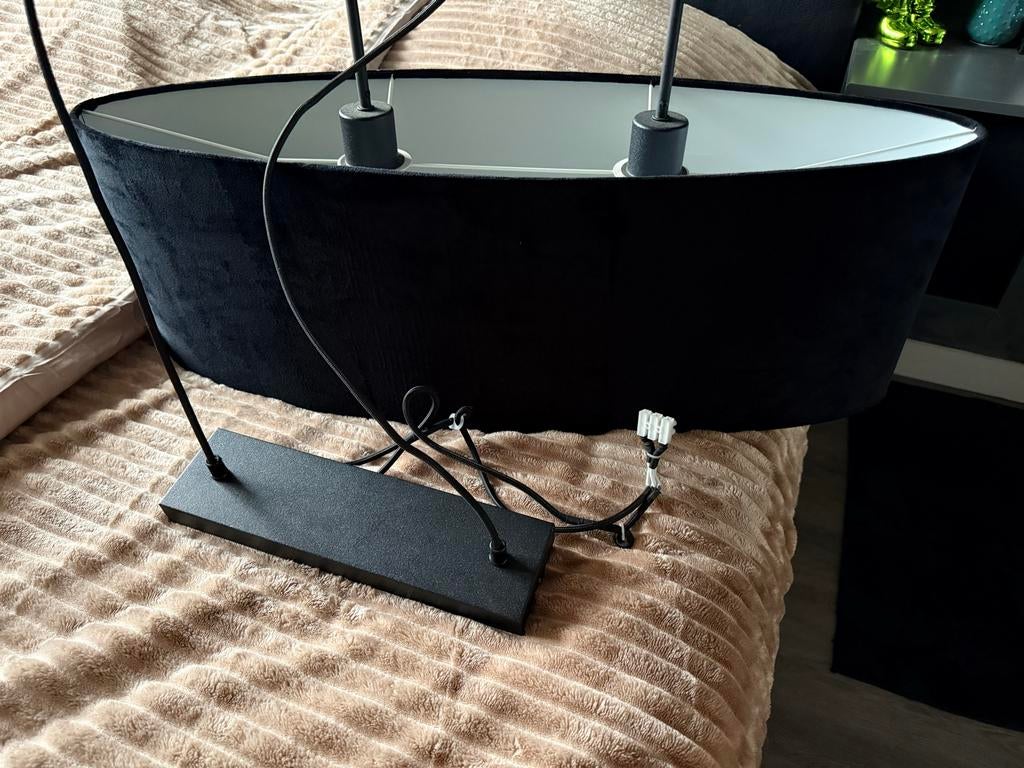 Zwarte velvet hanglamp, Huis en Inrichting, Lampen | Hanglampen, Ophalen, Zo goed als nieuw, Minder dan 50 cm