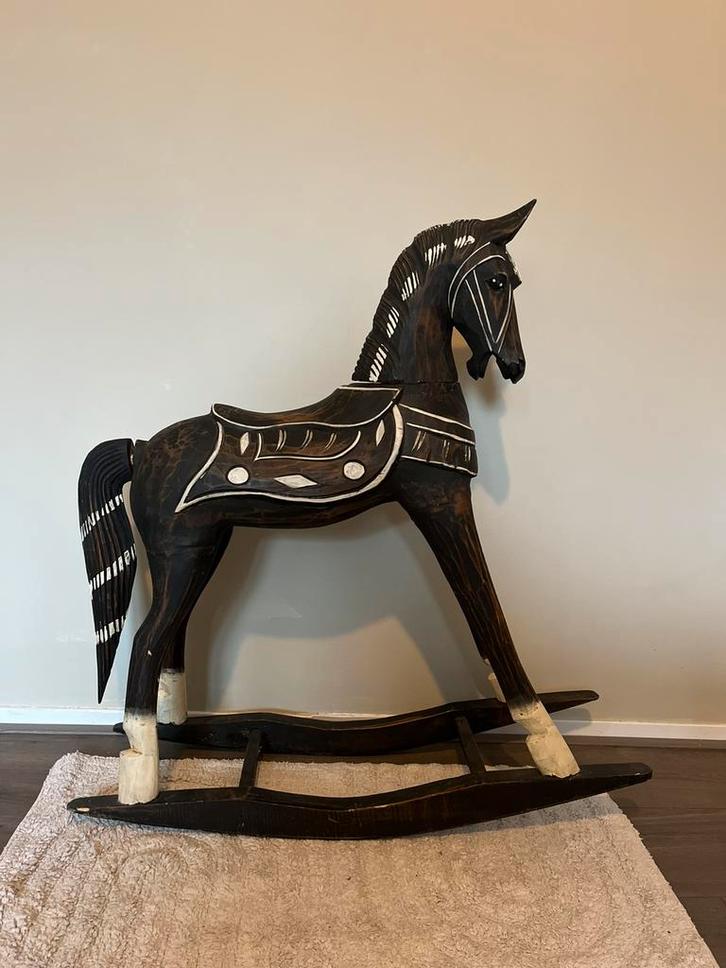Vintage houten hobbelpaard, Kinderen en Baby's, Speelgoed | Hobbelfiguren, Gebruikt, Ophalen