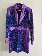 Mooie paarse glitter carnavalsjas mt 52 dames mt 44, Ophalen of Verzenden, Zo goed als nieuw, Maat 42/44 (L), Paars