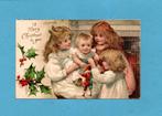 Sublieme oude kerstkaart N929 - kinderen met popje  ca1900, Verzenden, Voor 1920, Ongelopen, Kinderen