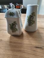 Kerst Aardewerk Set: Voorraadpot & Toiletborstelhouder, Overige typen, Nieuw, Ophalen of Verzenden, Overige stijlen