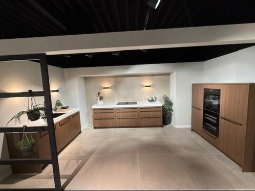Noten ribbel 3 delige keuken, Huis en Inrichting, Keuken | Complete keukens, Nieuw, U-keuken, Bruin, Composiet, Ophalen