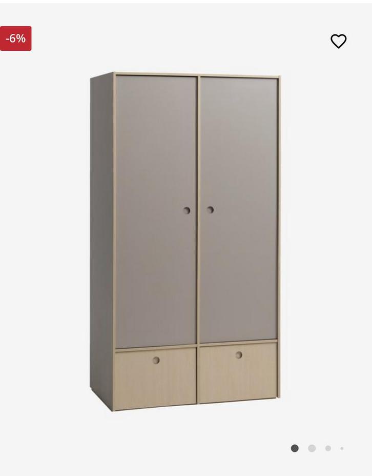 Kledingkast lichtgrijs 107 x 200 x 59 (Anisse Jysk), Huis en Inrichting, Kasten | Kledingkasten, Zo goed als nieuw, 200 cm of meer