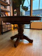 Uitschuifbare ronde houten eettafel, Huis en Inrichting, Tafels | Eettafels, Gebruikt, 100 tot 150 cm, Rond, Ophalen of Verzenden