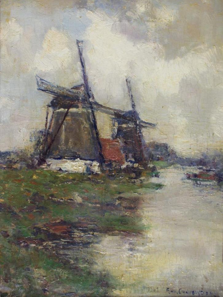 schilderij van Frederik van Oudheusden, Antiek en Kunst, Kunst | Schilderijen | Klassiek, Ophalen