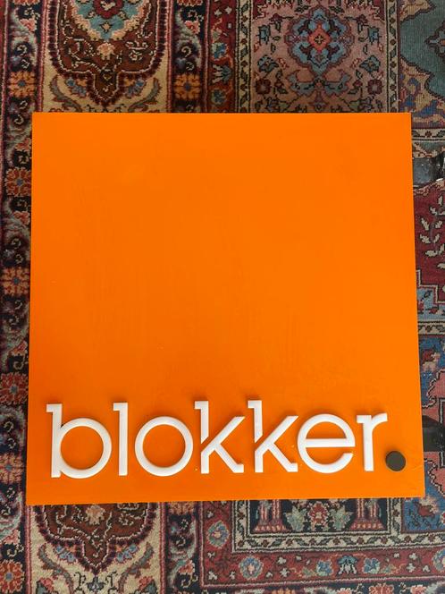 BLOKKER lichtreclame reclame winkelpand 80 x 80, Verzamelen, Merken en Reclamevoorwerpen, Zo goed als nieuw, Lichtbak of (neon) lamp