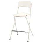 Twee witte krukken IKEA Franklin krukken opklapbaar, Huis en Inrichting, Barkrukken, Ophalen, Met voetsteun, 60 tot 90 cm, Zo goed als nieuw