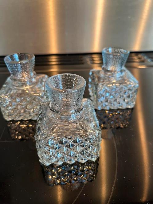 Inktpotten persglas wafelpatroon antiek, Antiek en Kunst, Antiek | Glas en Kristal, Ophalen of Verzenden