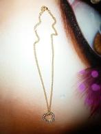 Ketting met heart met stentjes ,goud kleur, Sieraden, Tassen en Uiterlijk, Ophalen, Overige materialen, Met strass, Zo goed als nieuw