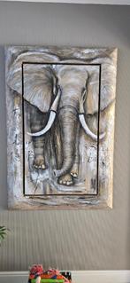 Olieverf schilderij Olifant (150cmx100cmx5cm), Ophalen, Zo goed als nieuw, Schilderij, 75 tot 100 cm