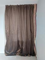 Donkerbruine overgordijnen, 200 cm of meer, Wit, Ophalen of Verzenden, Zo goed als nieuw
