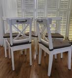 4 mooie houten eetkamerstoelen, Huis en Inrichting, Stoelen, Ophalen, Gebruikt, Wit, Vier