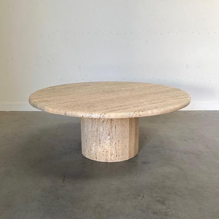 vintage travertijn koffie tafel Lilienthal jaren 60 70 80, Huis en Inrichting, Tafels | Salontafels, Gebruikt, Minder dan 50 cm