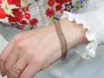 18 Karaat Tricolor Gouden Mesh Schakel Armband, Sieraden, Tassen en Uiterlijk, Armbanden, Ophalen of Verzenden, Zo goed als nieuw