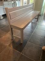 Landelijk houten bankje – grijs, 185 cm breed, Ophalen, Gebruikt, 125 cm of meer, Rechthoekig