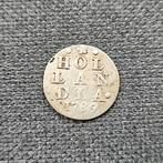 Mooie oude zilveren munt dubbele wapenstuiver Holland 1789, Vóór koninkrijk, Zilver, Losse munt, Overige waardes