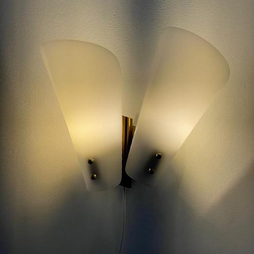 vintage Mid Centrury Modern Design WANDLAMP fifties retro, Huis en Inrichting, Lampen | Wandlampen, Gebruikt, Kunststof, Metaal