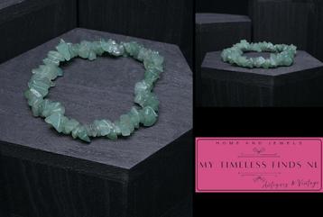 Groene elastische edelsteen armband - K3FLH-P6Z3 beschikbaar voor biedingen