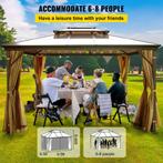 Terrasoverkapping - Paviljoen met Dubbel Dak en Gaas, Tuin en Terras, Partytenten, Minder dan 4 meter, Nieuw, Paviljoen, 2 meter of meer