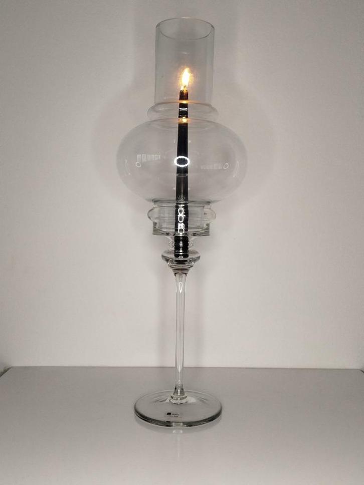 Modern Windlicht voor tafelkaars in glas – JM Glass, Huis en Inrichting, Woonaccessoires | Kandelaars en Kaarsen, Zo goed als nieuw