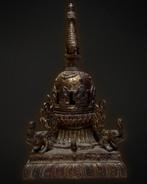 Nepalese vuurvergulde bronzen chaitya (stupa), Ophalen of Verzenden, Gebruikt