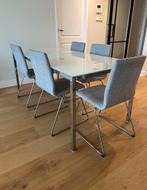 IKEA Tosby eettafel met 5 Volfgang eetkamerstoelen, Ophalen, Zo goed als nieuw, 4 tot 6 stoelen