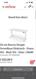 Ahrend Zit-Sta Bureau Elektrisch Verstelbaar Nieuw 120x80, Huis en Inrichting, Bureaus, Ophalen, Elektrisch, Nieuw, Stabureau