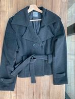 Odyssee Zwarte Jas/Trenchcoat Maat 44/XXL Wol, Zwart, Nieuw, Ophalen of Verzenden, Maat 42/44 (L)