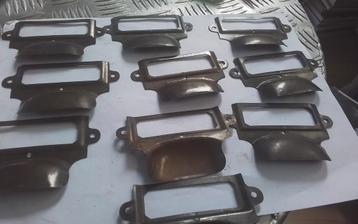 10 stuks z.g. lade labelhouders grepen  beschikbaar voor biedingen