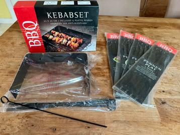 Uitklapbare kebabset voor op grillrooster bbq 33x25cm beschikbaar voor biedingen