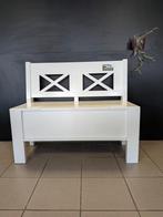 Klepbank wit | Klapbank | Halbank met opbergruimte, Ophalen, Tweepersoons, Zo goed als nieuw, Rechte bank