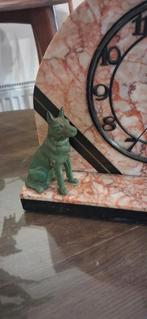 Art Deco Marmeren Tafelklok met Honden, Antiek en Kunst, Ophalen