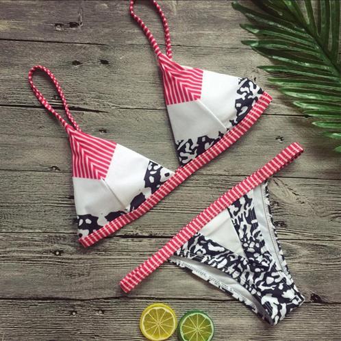 Roze wit gestreepte push-up bikini (push up dames vrouwen), Kleding | Dames, Badmode en Zwemkleding, Nieuw, Bikini, Verzenden