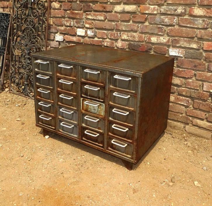 industriële ladekast kast archiefkast, Antiek en Kunst, Curiosa en Brocante, Ophalen