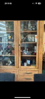 Mooie massief houten teak kast vitrine, Ophalen of Verzenden, Zo goed als nieuw, Overige typen