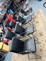 7 x Henders en Hazel lederen eetkamerstoelen, Huis en Inrichting, Stoelen, Zwart, Leer, Zo goed als nieuw, Vijf, Zes of meer stoelen