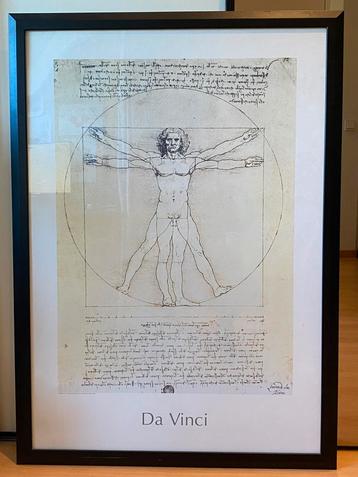 Leonardo Da Vinci Code poster - zwarte lijst 77 x 107 cm beschikbaar voor biedingen