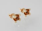14 karaat Gouden Oorbellen Oorstekers met Citrien edelstenen, Jw, Verzenden, Nieuw, Met edelsteen