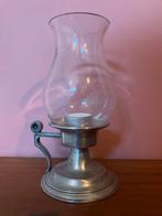 Tinnen windlicht met glazen kap, Antiek en Kunst, Ophalen of Verzenden